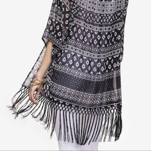Express Open Front Fringe Kimono